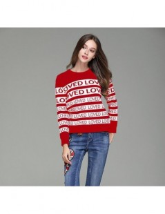 Pullovers 2018 New Women Autumn Winter Thicken Warm Sweater High-end Custom Fashion LOVED Letter Stripe Pattern Designer Runw...