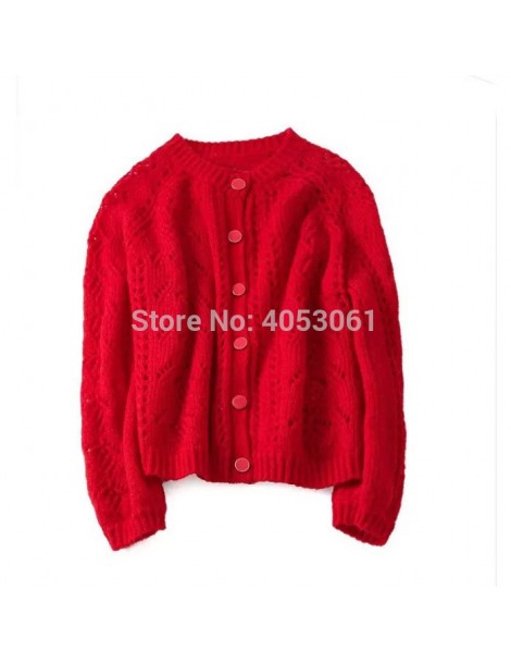 Cardigans Mohair Wool Blend Jumper Hollow Out Knitted Sweater Top - Bopstyle 2019 Spring Women Female Casual Long Sleeve Knit...