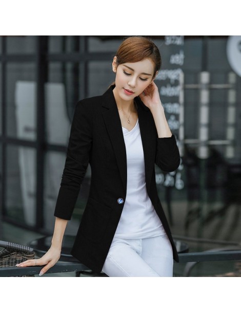 Blazers 100% Linen Plus Size 4XL Spring Jacket Female Coats Blazer Feminino Long Sleeve One Button Women Suit Jackets Office ...