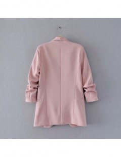 Blazers Pink Shawl Collar Elegant Office Ladies Workwear Blazer Long Sleeve Regular Fit Minimalist 2018 Women Autumn Blazer -...