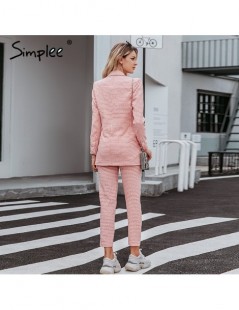 Blazers Casual women pink plaid blazer Autumn single breasted long sleeve female office pants blazer suits Winter ladies outw...