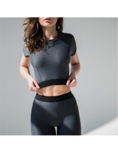 Women's Sets Women'S Suit Solid Color Fitness Two-Piece Suit Round Neck Patchwork Tops And Leggins Set Female High Waist Work...