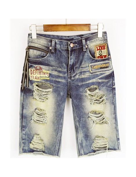 Jeans Boyfriend Hole Ripped Jeans Women Pants Short Denim Vintage Straight Jeans For Girl Low Waist Casual Pants Female B7530...