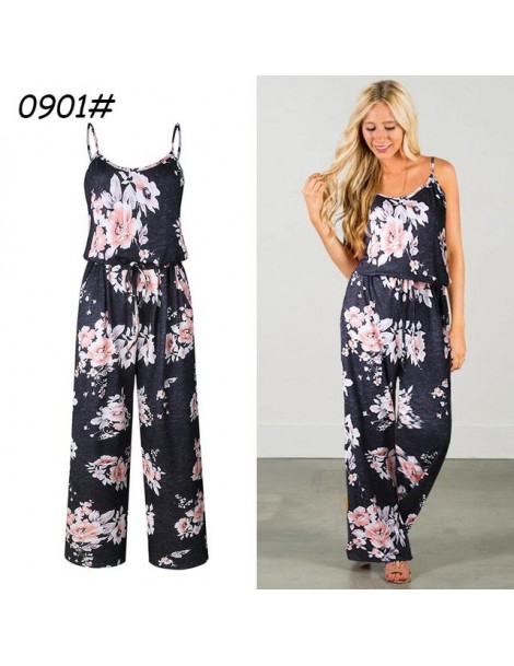 Jumpsuits Women Fashion Strap Jumpsuit Retro Floral Printing Loose One-piece Trousers Summer Beach Clothes Sexy Braces Jumpsu...