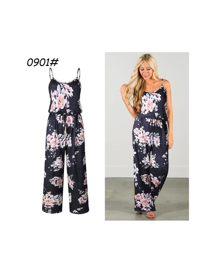 Jumpsuits Women Fashion Strap Jumpsuit Retro Floral Printing Loose One-piece Trousers Summer Beach Clothes Sexy Braces Jumpsu...