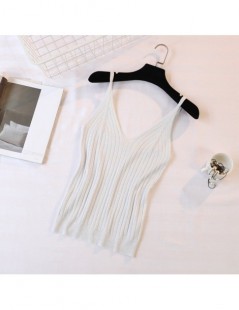 Tank Tops Gold Thread Crop Tops Women 2018 Knitted Tank Tops Sexy Top Vest Summer Camisole Women White Tank Top Fitness Femme...