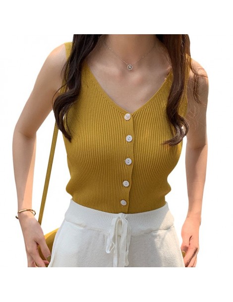Tank Tops Sexy Women Camisole Sleeveless Comfortable V-neck Vest Slim Sling Tank Tops - Y - 4D4145253335-2 $6.94