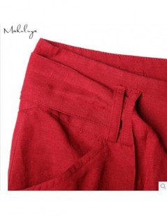 Pants & Capris 2019 FREE PANTS Better Linen pants loose solid color wide leg pants straight casual women pants XXL red trouse...