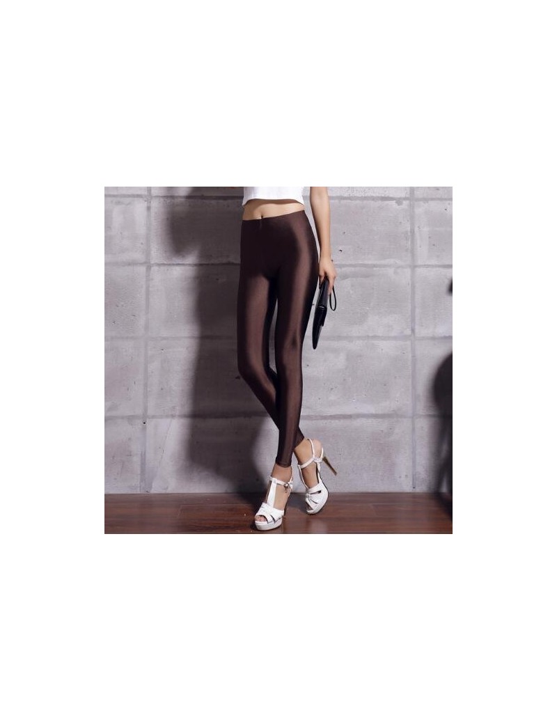 Hot Selling 2018 Plus Size Fluorescent Color Women Leggings Elastic Leggings Multicolor Shiny Glossy Leggings Trousers Women...