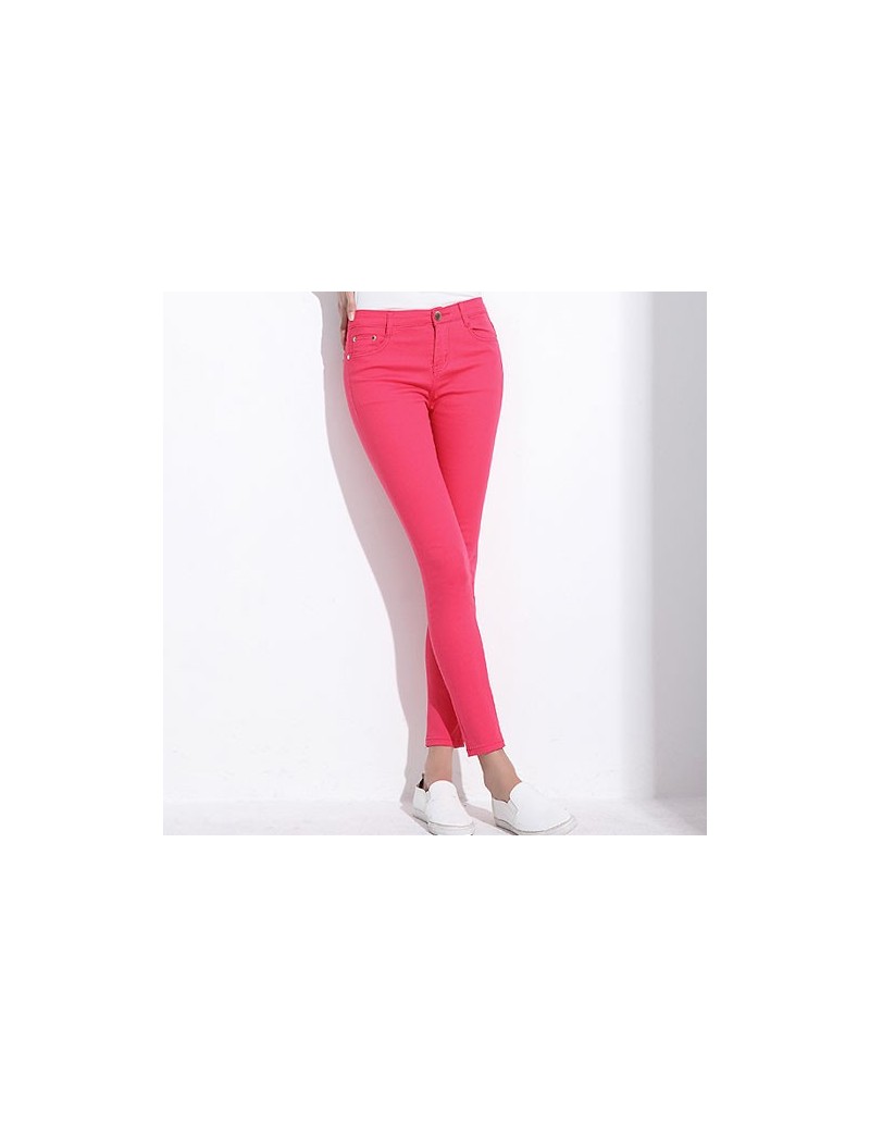 Pants & Capris Skinny Women's Candy Pants Pencil Trousers 2018 Spring Fall Khaki Stretch Pants For Women Slim Ladies Jean Tro...