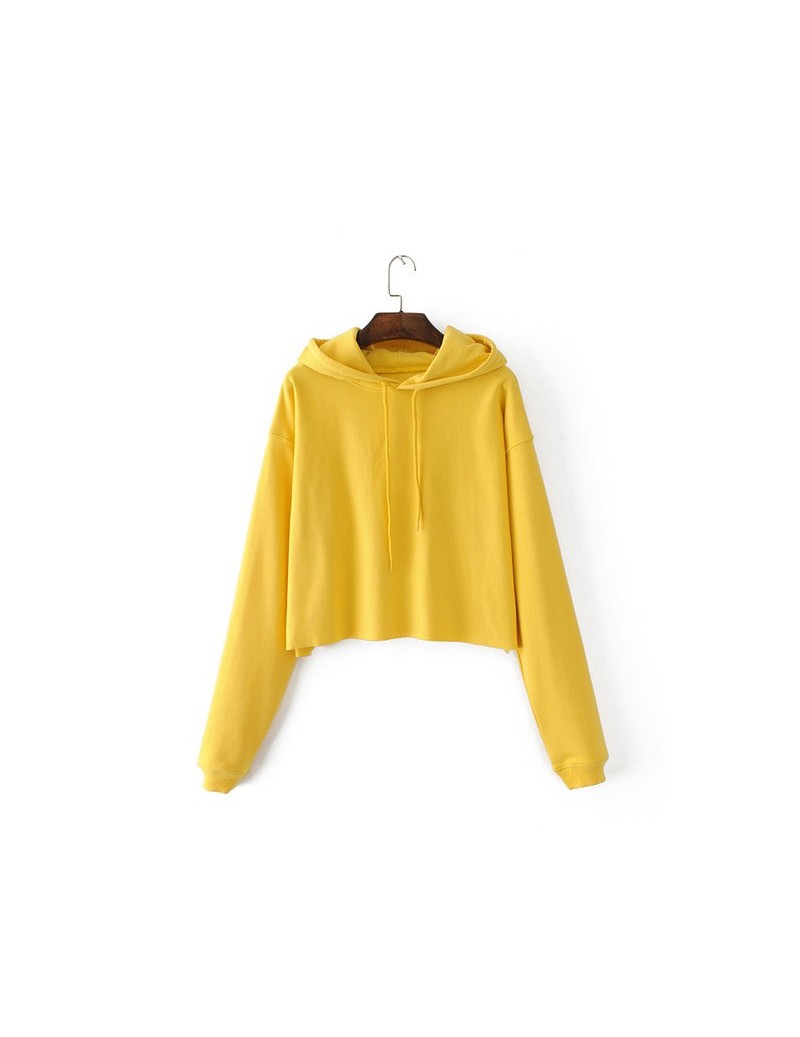 Basic Sweatshirt 2018 Spring Autumn New Hooded Long Sleeve Loose Hoodies Women Fashion Sporty Sweatshirts Pullovers - yellow...