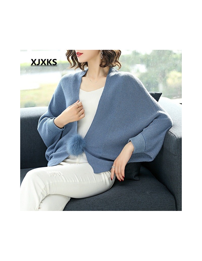 loose oversized sweater batwing sleeve fall fashion 2018 new arrival women cardigan sweaters wool knitting soft coat - Blue ...