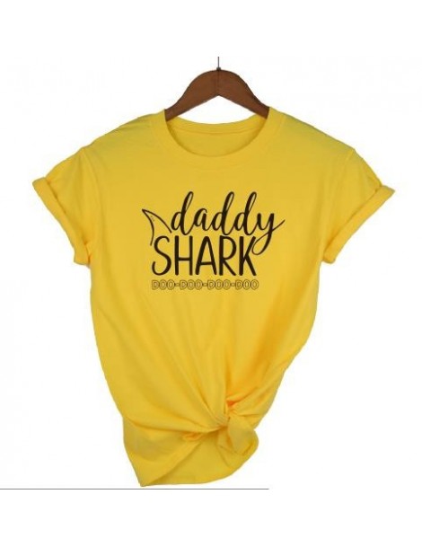 T-Shirts Papa Baby Mama Shark T-Shirt Matching Family Mom Dad Letter Print Women Top Short Sleeve Tee T Shirt Plus Size Drop ...