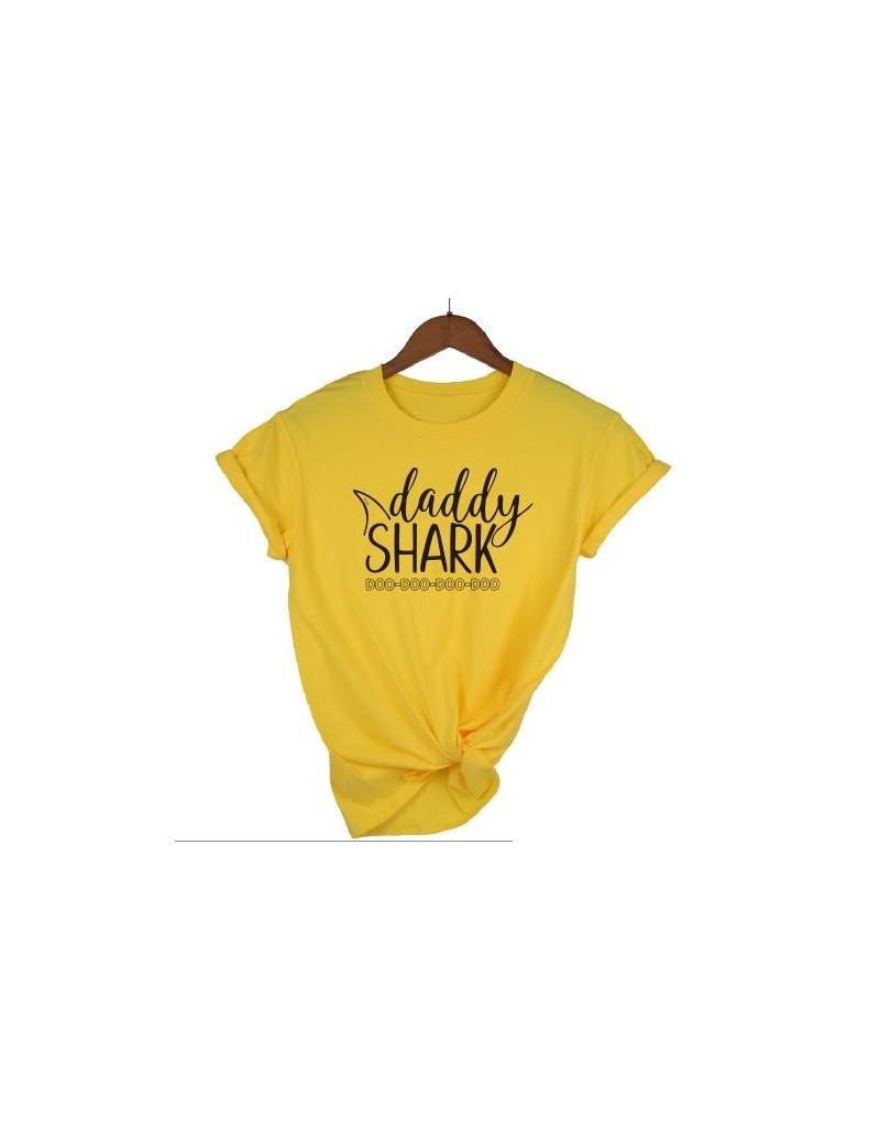 Papa Baby Mama Shark T-Shirt Matching Family Mom Dad Letter Print Women Top Short Sleeve Tee T Shirt Plus Size Drop Ship - y...