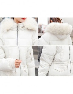 Parkas Women Winter Cotton Jacket Coat Warm Hooded Large Fur Collar Long Cotton Down Parkas Casual Female Snow Army Green Coa...