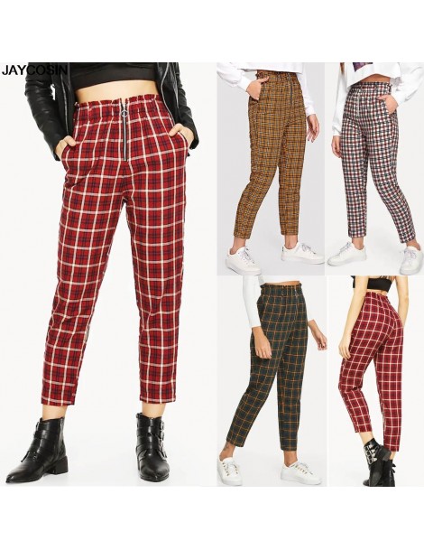 Pants & Capris PANTS Fashion Women High Waist Lattice Printing zipper Long Trousers Casual Pants Trousers Legging Fitnes Athl...
