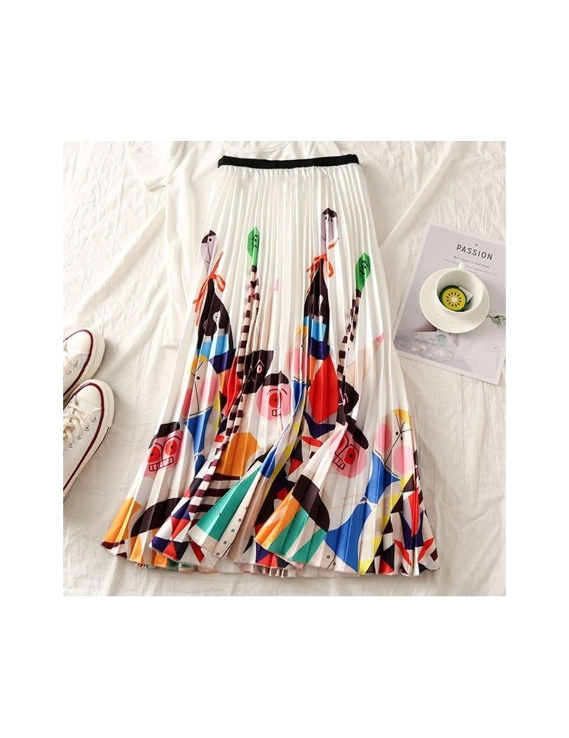 EU Style Woman Printed Midi Skirts Fashion Female Casual Pleated Skirts Summer Skirts for Woman - 6 - 4E4143820229-4