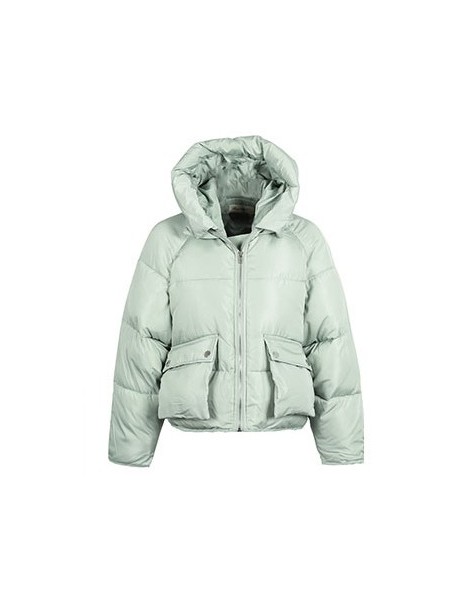 Parkas Winter Coat Women Casual Pockets Hooded Loose Down Jacket Female Short Slim Cotton Padded Warm Thicken Parkas - Light ...