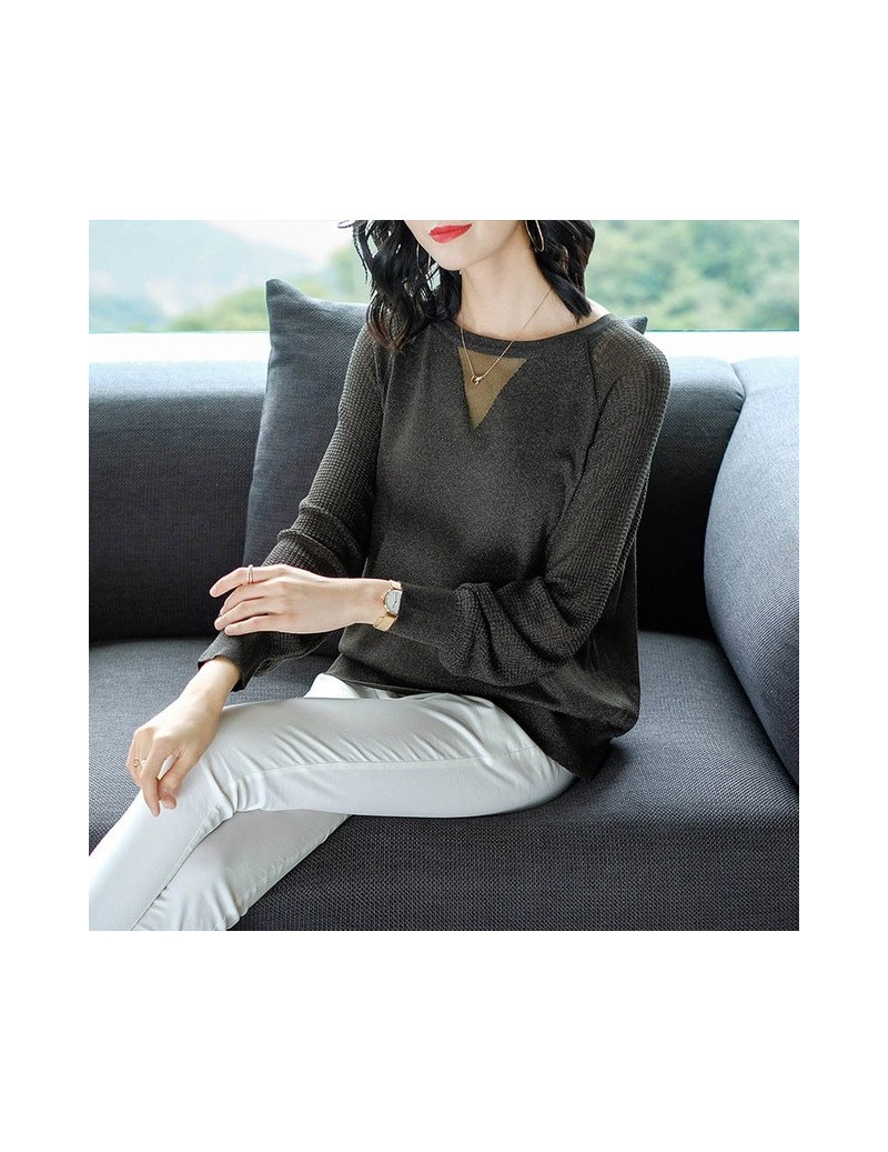 2019 Spring Knitted sweaters O neck Long Sleeve Solid Colors Casual pullover Loose Female Sweaters Fashion Women Sweater - A...