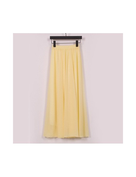 Skirts 2016 New Wholesale Women Chiffon Long Skirts Candy Color Pleated Maxi Women Skirts 2016 Spring Summer Skirts M L XL 17...