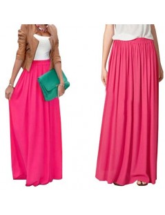 Skirts 2016 New Wholesale Women Chiffon Long Skirts Candy Color Pleated Maxi Women Skirts 2016 Spring Summer Skirts M L XL 17...