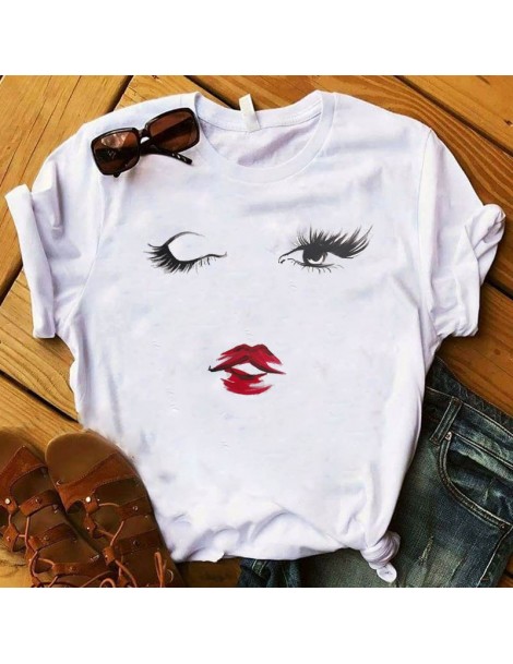 T-Shirts Women T Womens Lip Tongue Fashion Cute Ulzzang Printed Short Sleeve Tshirt Female Graphic Ladies Tee Shirt Clothes T...