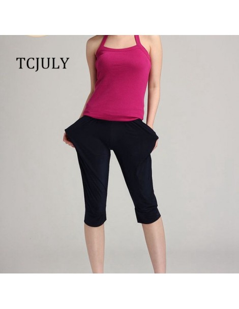Pants & Capris New Summer Candy Color Solid Harem Pants Women Capris High Waist Stretching Palazzo Trousers Breathable Calf L...