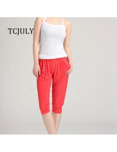 Pants & Capris New Summer Candy Color Solid Harem Pants Women Capris High Waist Stretching Palazzo Trousers Breathable Calf L...
