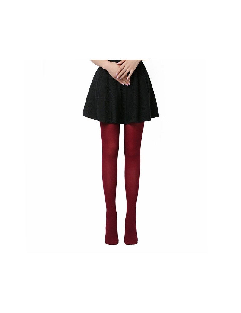 2019 Hot Classic Sexy Women 120D Opaque Footed Tights Thick Tights Women Fashion Tights - Wine Red - 4W3057289615-8