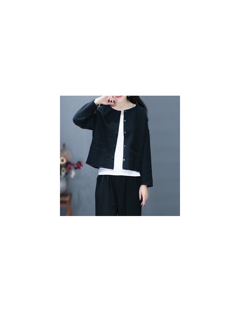 Jackets New Casual female long sleeved cardigan cotton short coat jacket pure color Autumn tops Outerwear Korean bomber jacke...