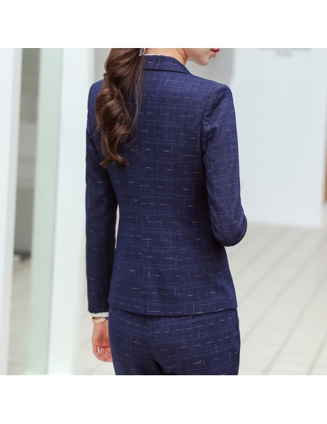 Pant Suits 2019 Spring fashion high quality pants suits professional Business Interview plus size long sleeve blazer and pant...