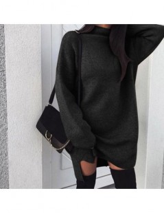 Dresses Poem snow Large loose knitted high-collar open-forked dress - NO 4 - 4H4130225821-3 $21.76