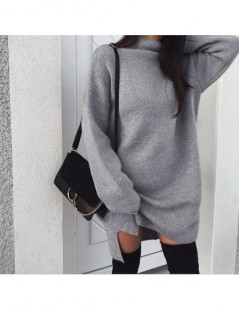 Dresses Poem snow Large loose knitted high-collar open-forked dress - NO 4 - 4H4130225821-3 $21.76
