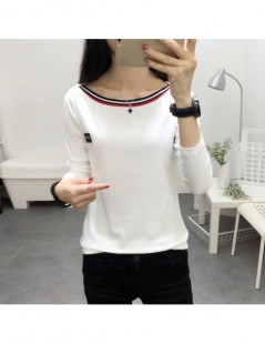 T-Shirts autumn korean casual loose black T shirt Women stripe T-shirts Printed Funny Tee Shirt For Female Top Clothes long S...