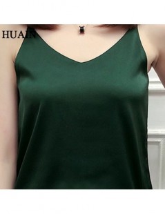 Camis Summer Casual Women Tank Top Camis Satin Sleeveless Female Shirt 2019 Solid Color Sweet Tank Top Vest V-Neck Loose Wome...