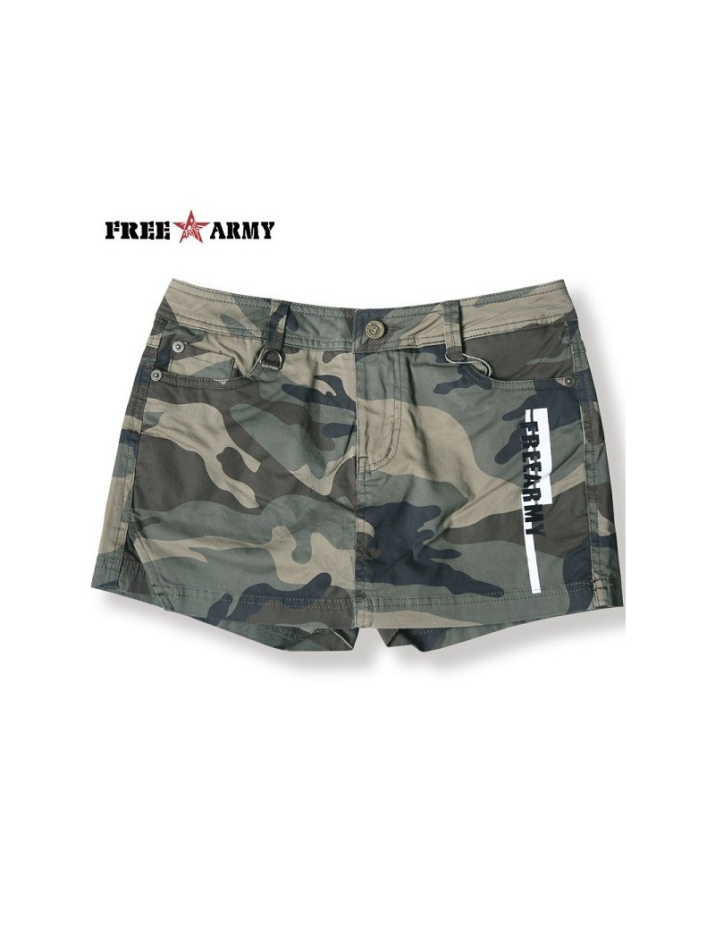 Shorts Military Camo Skirt Shorts Women Vintage Apparel Slim Bottom Tight-fitting Shorts CasualSexy Denim Shorts Female - Gre...