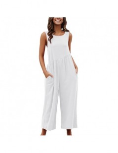 Jumpsuits Women ONeck Casual Sleeveless Jumpsuits Summer Solid Wide Leg Loose Jumpsuit Rompers Sexy Backless Lady Playsuits -...