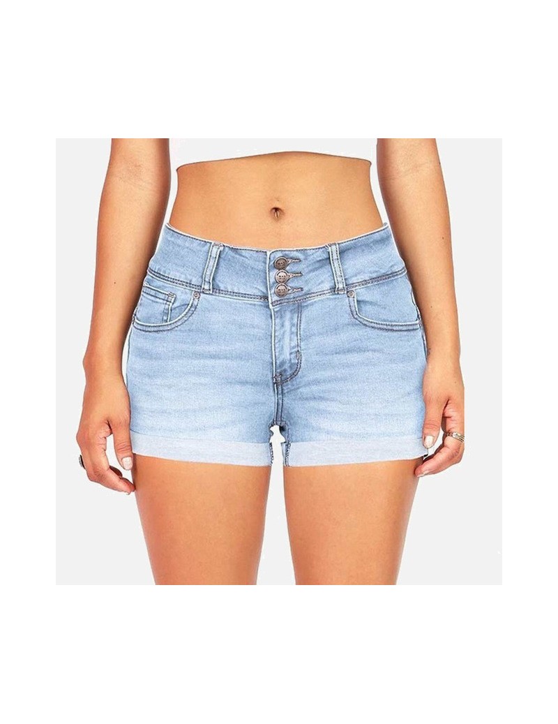 Shorts Women's High Waist Denim Shorts Plus Size 3XL Jeans Button Zippers Pocket Shorts Female 2019 Spring Summer Fashion Wom...
