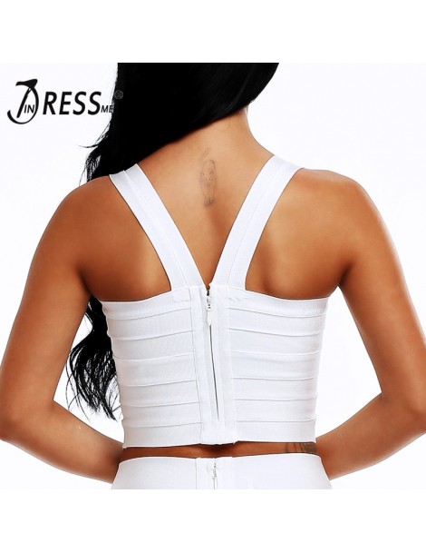 Camis 2019 New Sexy Bandage Women's Summer Crop Top Elastic Spaghetti Strap Tank Top V-Neck Lady's Camis Vest - Yellow - 4238...