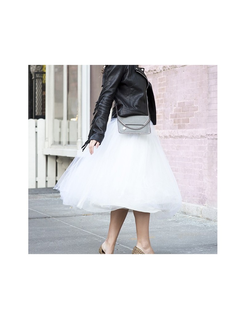 Skirts Custom Fashion Blue Tulle Skirt Vintage Midi White Pleated Skirts Womens Lolita Petticoat falda Mujer saia jupe Secret...