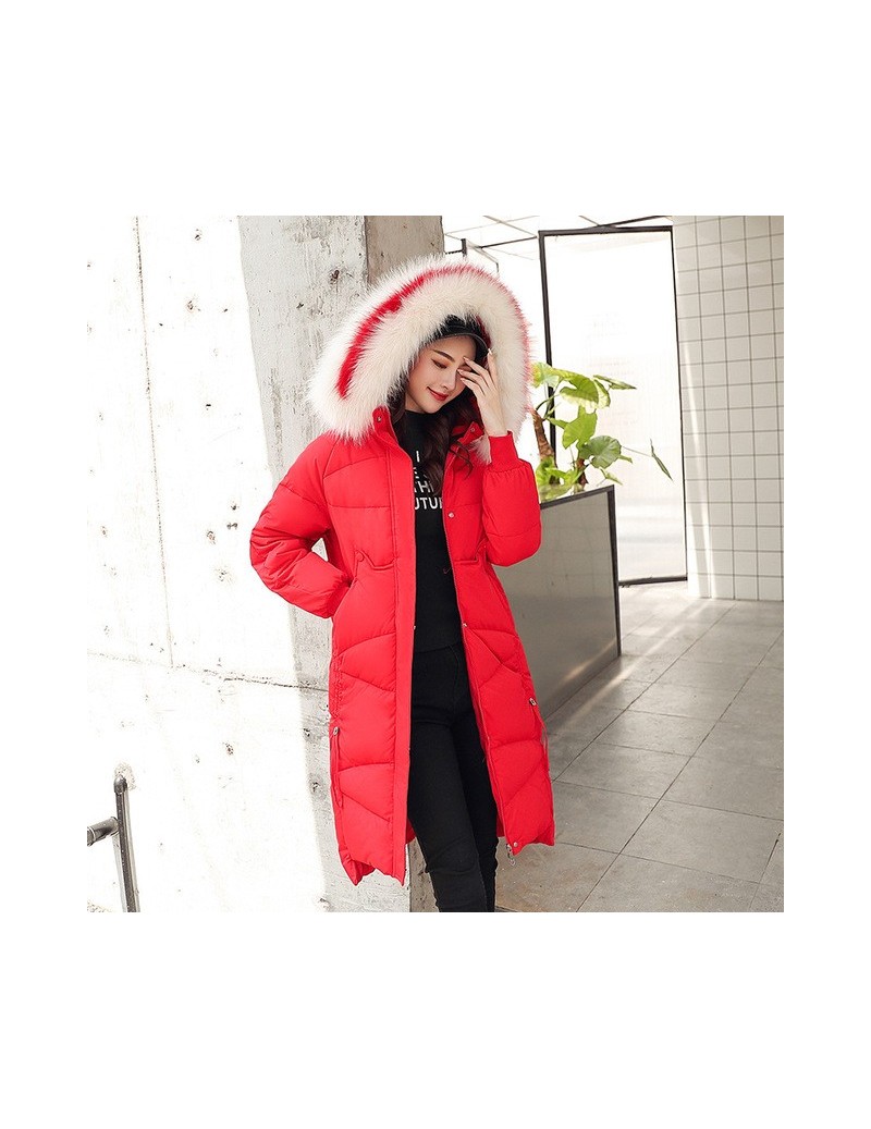 Parkas Fashion Woman Thick Jacket Big fur collar Women's 2019 New Korean Version Big Fur Collar Medium-long Size Thickened Ja...