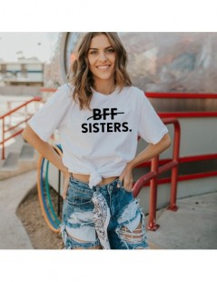 T-Shirts 1pcs BFF SISTERS Letters Printing Casual Tee Solid Color Best Friends Matching T-Shirt Girls Fashion Tumblr Best Sis...