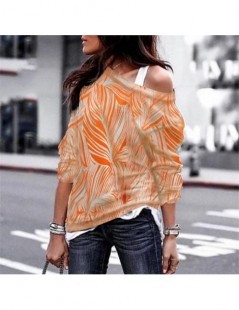 Blouses & Shirts 2019 New Blouses Women Striped Print Pullover Jumpers Casual Skew Collar Long Sleeve Blouse Female Shirt Top...