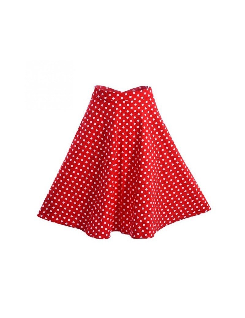 2018 Women Polka Dot Skirts High Waist Sexy Pinup 50S 60S Vintage Rockabilly Skirt Skater Midi Skirt faldas mujer Plus Size ...