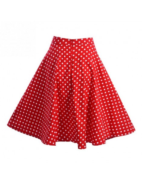 2018 Women Polka Dot Skirts High Waist Sexy Pinup 50S 60S Vintage ...