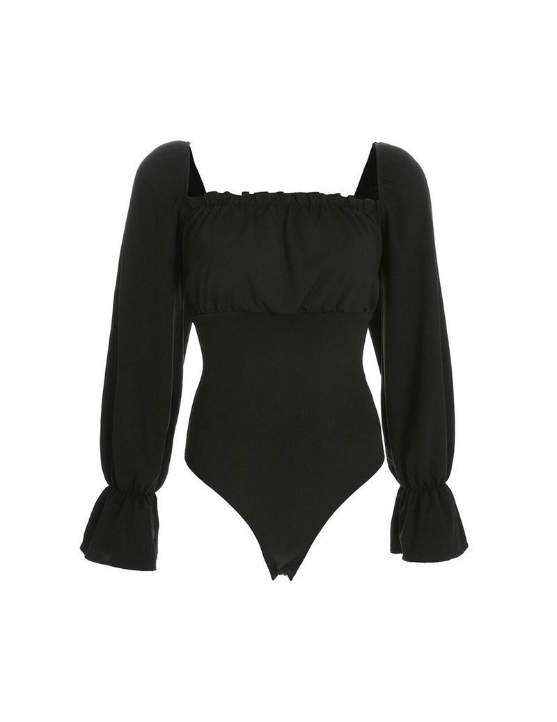 New Autumn Fashion Women Bodysuit Bodycon Jumpsuit Casual Backless Romper Leotard Long Sleeve Playsuit - Black - 5M111218241...