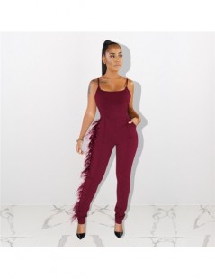 Jumpsuits Fall 2019 Elegant Woman Overalls Solid Casual Tight Bandage Skinny Bodycon Female Jumpsuit Tassel Backless Party La...