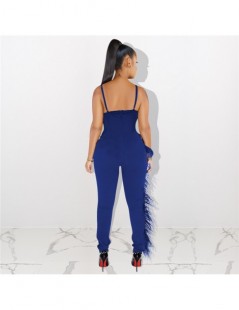 Jumpsuits Fall 2019 Elegant Woman Overalls Solid Casual Tight Bandage Skinny Bodycon Female Jumpsuit Tassel Backless Party La...