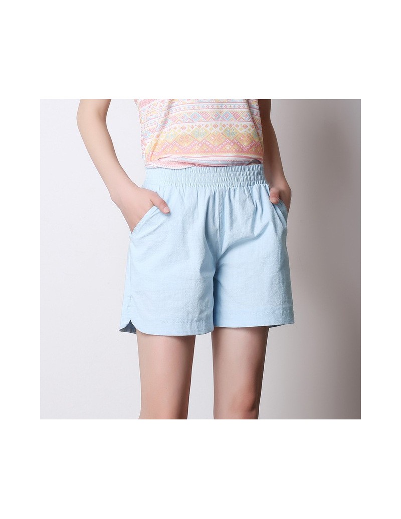 Shorts Linen Shorts 2019 Women Summer High Waist Shorts Casual Loose Plus Size Side Split Pockets Womens Shorts Feminino S-4X...