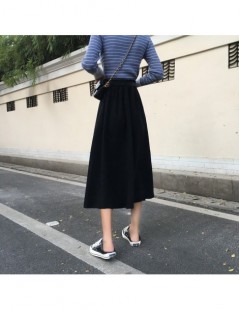 Skirts Women A-line Pleated Skirt Casual High Waist Belt Design Solid Long Skirt - Khaki - 443070093529-2 $16.05